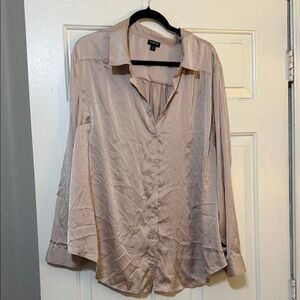 Torrid Beige Button-Up Blouse